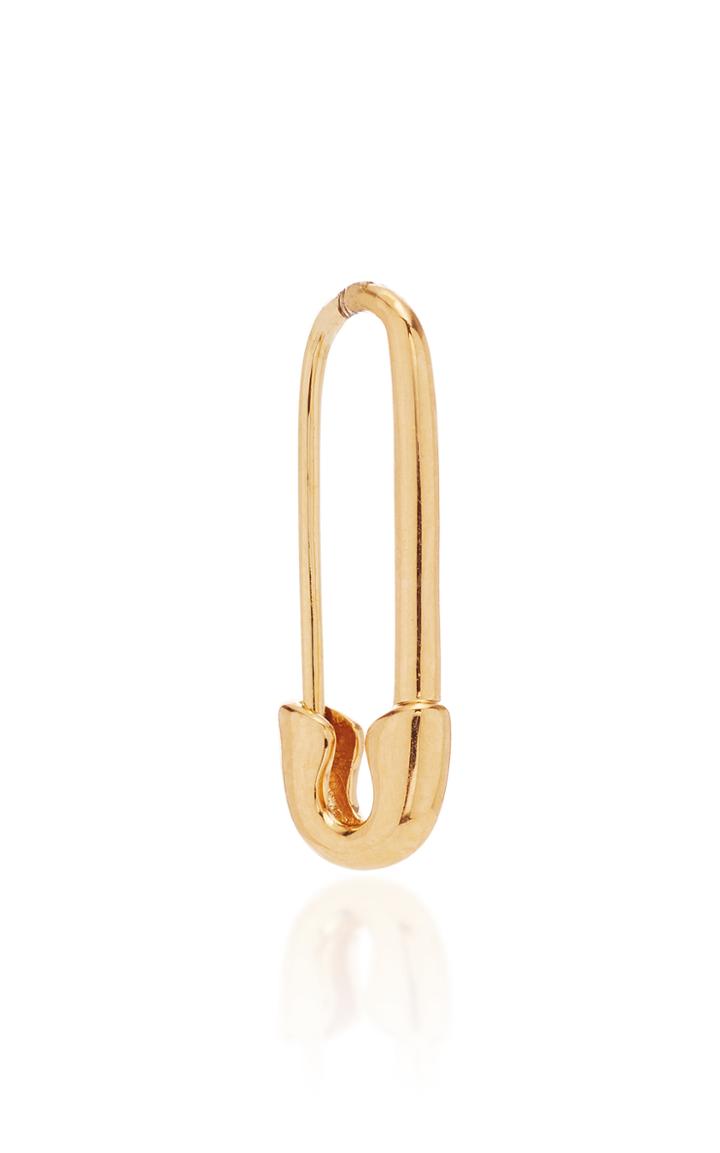 Anita Ko Safety Pin 18k Gold Single Earring