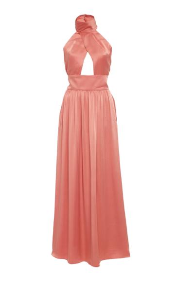 Awaveawake Silk Maxi Halter Gown