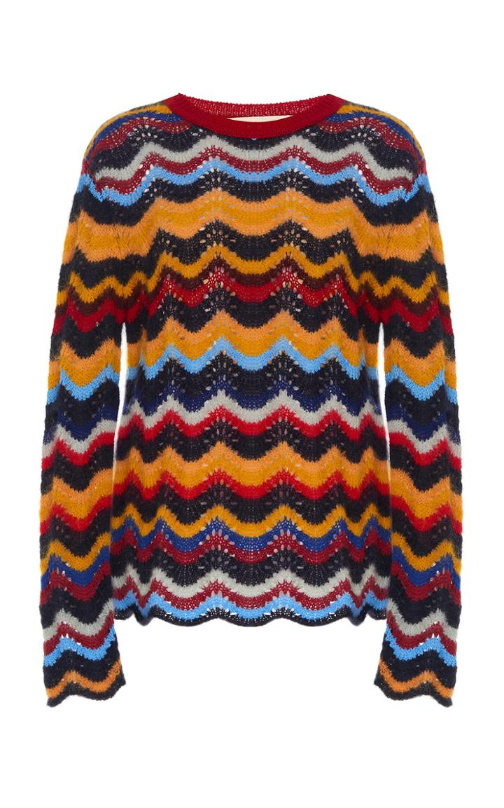 Marni Virgin Wool-mohair Blend Zig Zag Sweater
