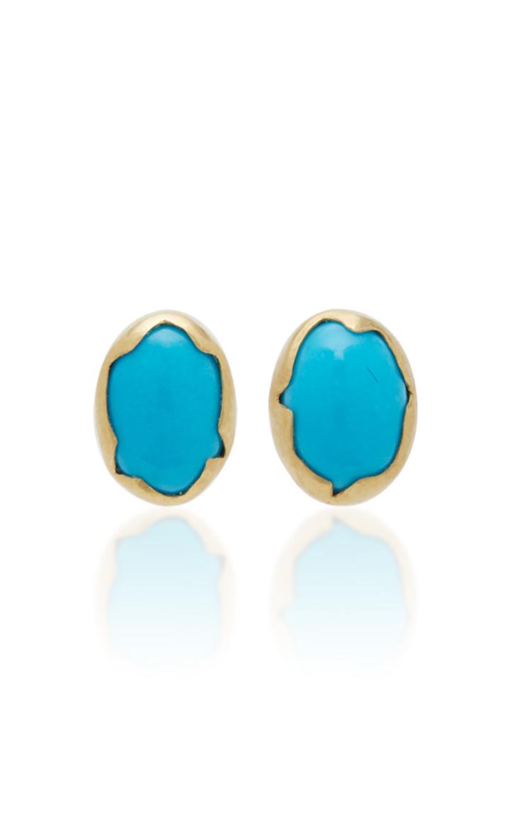 Annette Ferdinandsen Eggs 18k Gold Turquoise Earrings