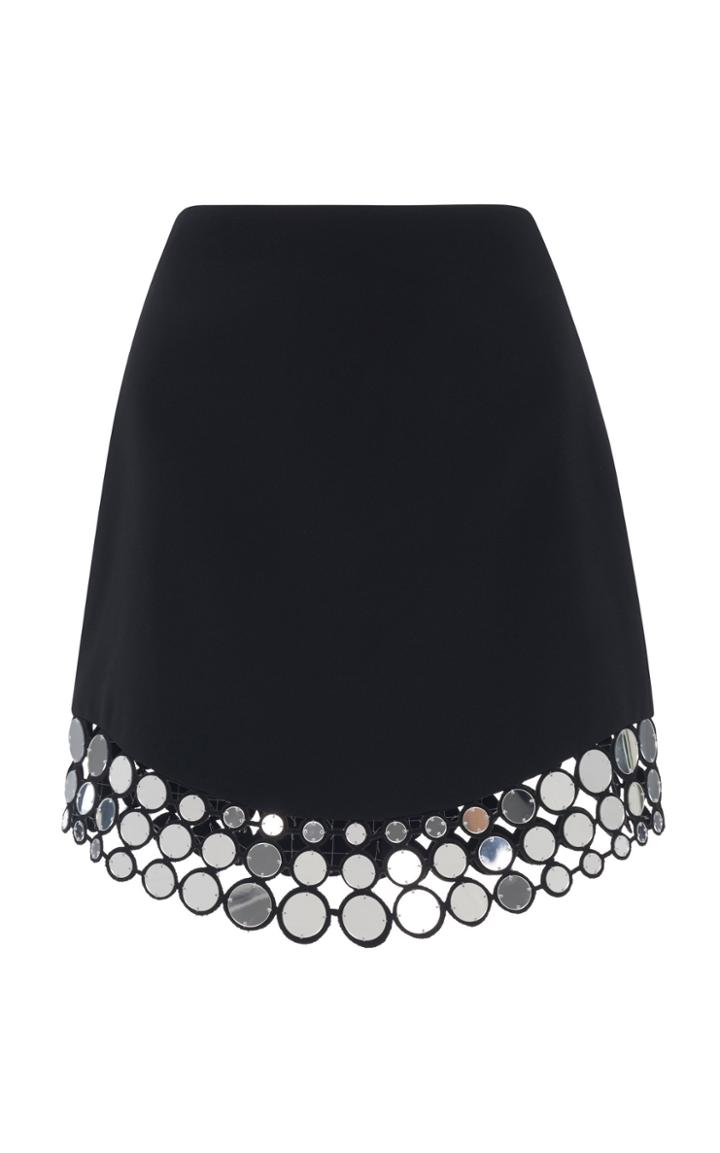 David Koma Embroidered Laser-cut Cady Mini Skirt