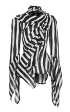 Maticevski Maintain Striped Draped Chiffon Blouse