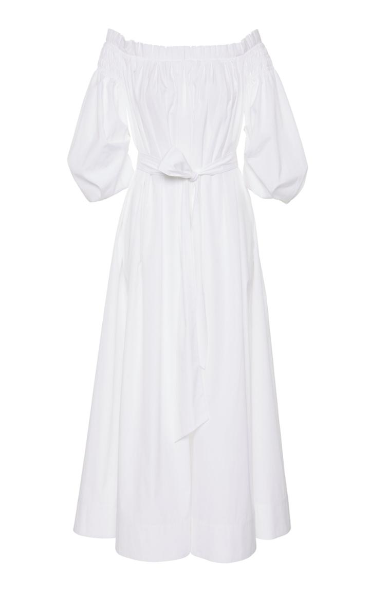 Moda Operandi Gabriela Hearst Gala Off-the-shoulder Pleated Cotton Maxi Dress Size: