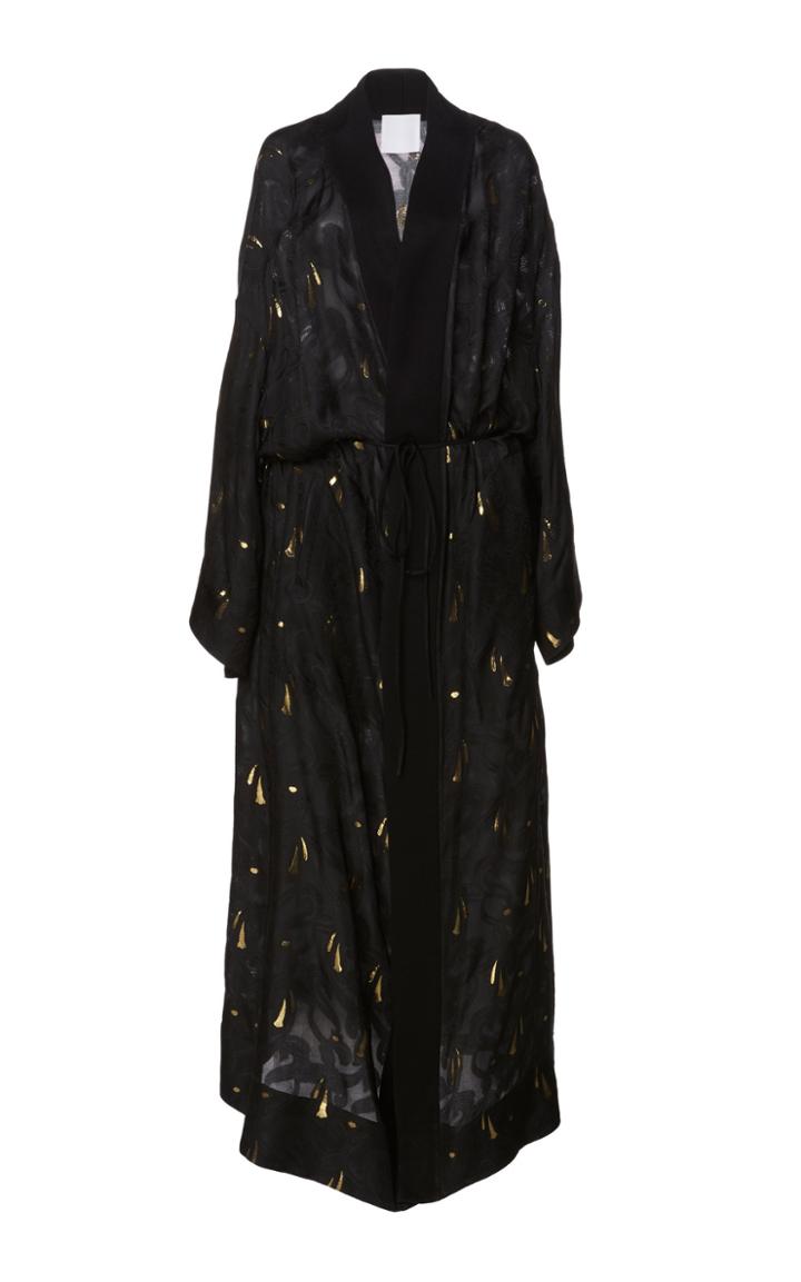 Mame Kurogouchi Shawl Collar Silk Blend Robe Coat