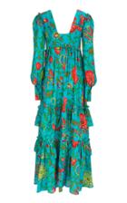 La Doublej Casati Ruffled Floral-print Maxi Dress