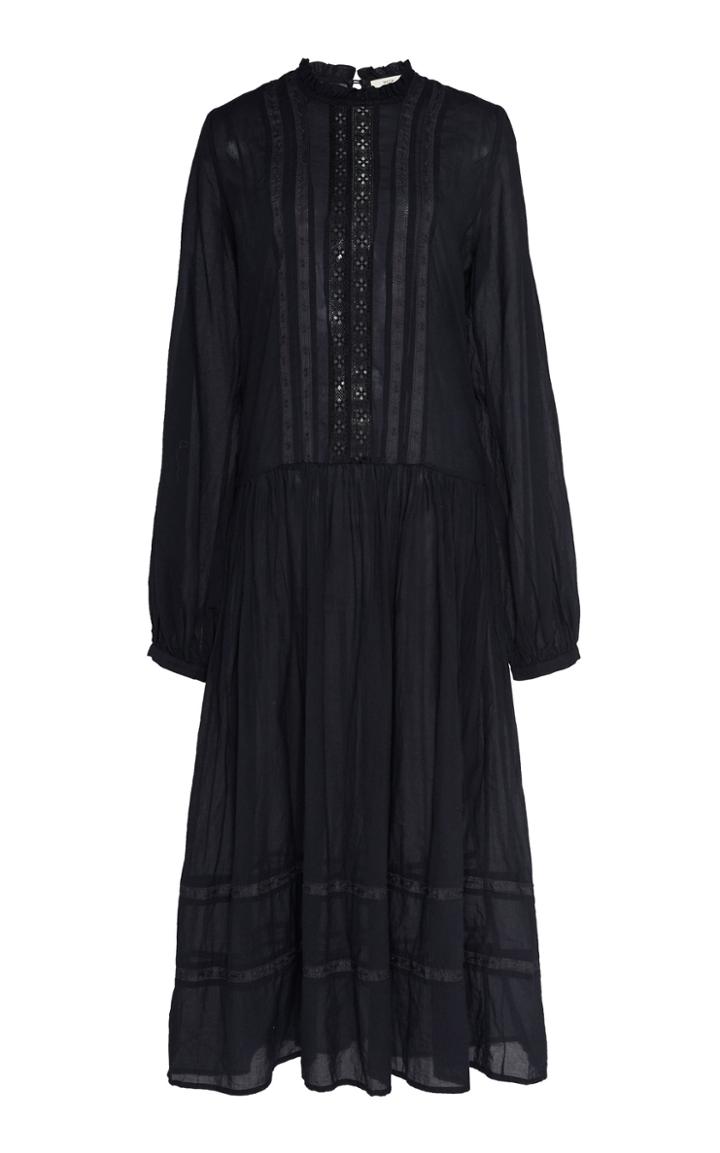 Matin Este Lace-trimmed Cotton-voile Midi Dress