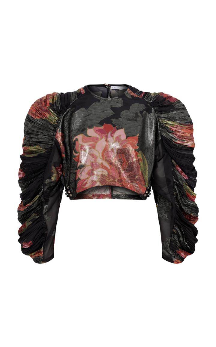 Moda Operandi Raisa Vanessa Floral Cady Cropped Top