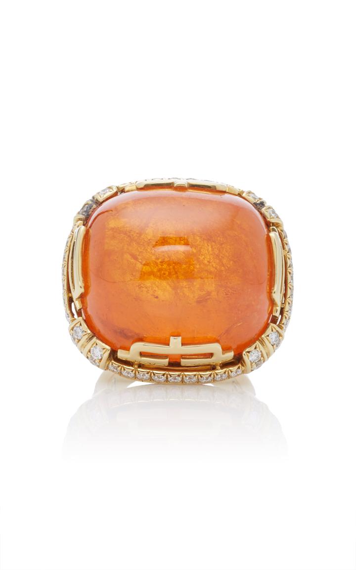 Goshwara 18k Gold Garnet And Diamond Ring