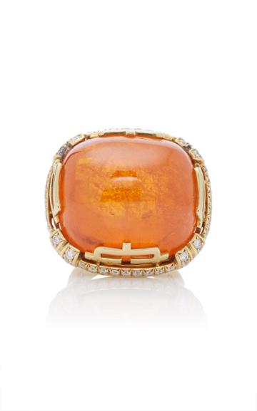 Goshwara 18k Gold Garnet And Diamond Ring