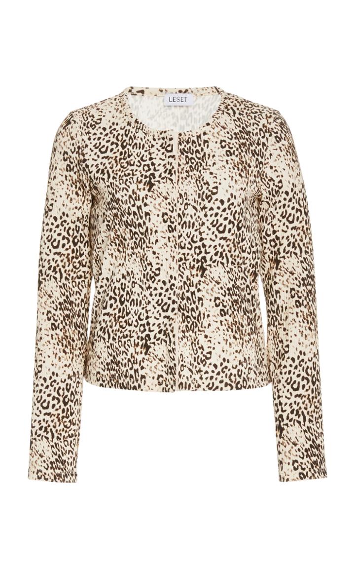 Leset Jamie Printed Stretch-modal Top