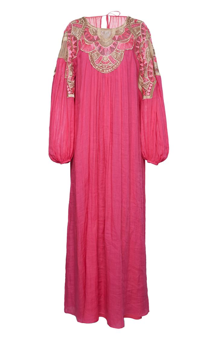 Moda Operandi Alberta Ferretti Ramie Gown With Woven Chest Size: 38