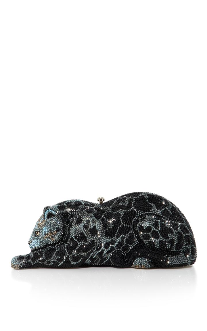 Judith Leiber Couture Black Jaguar Wildcat Clutch