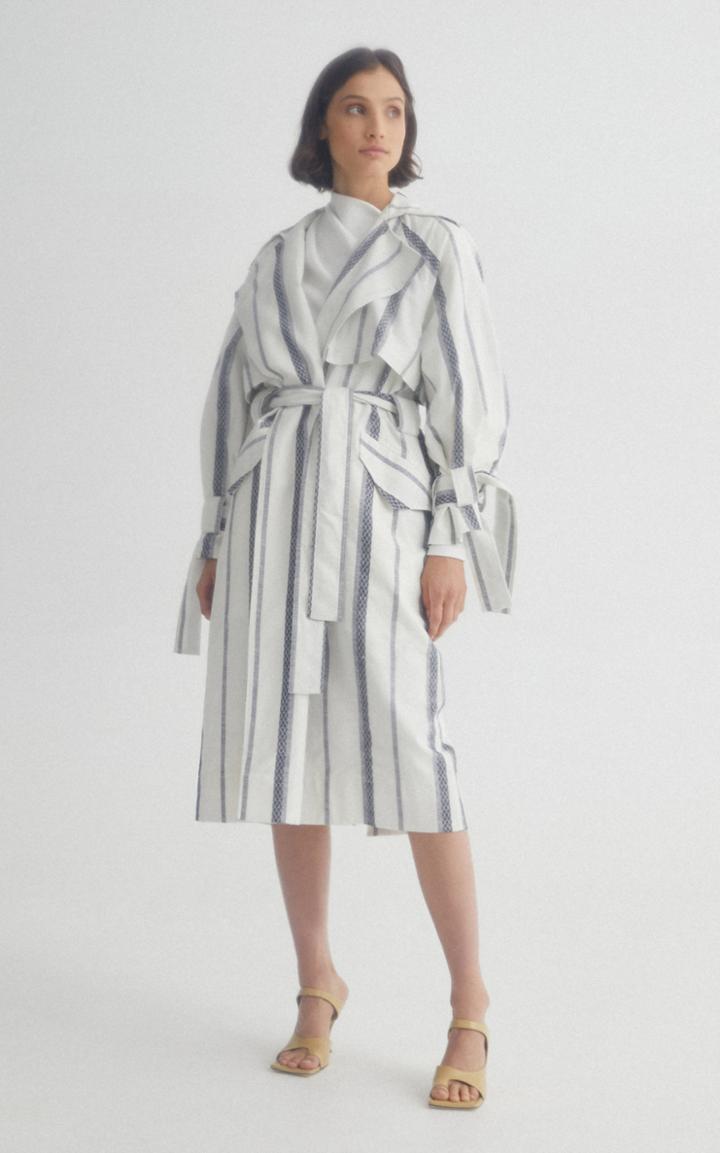 Moda Operandi Acler Kingsway Striped Cotton Trench
