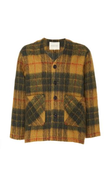 Nicholas Daley Plaid Mohair Cardigan Size: 38