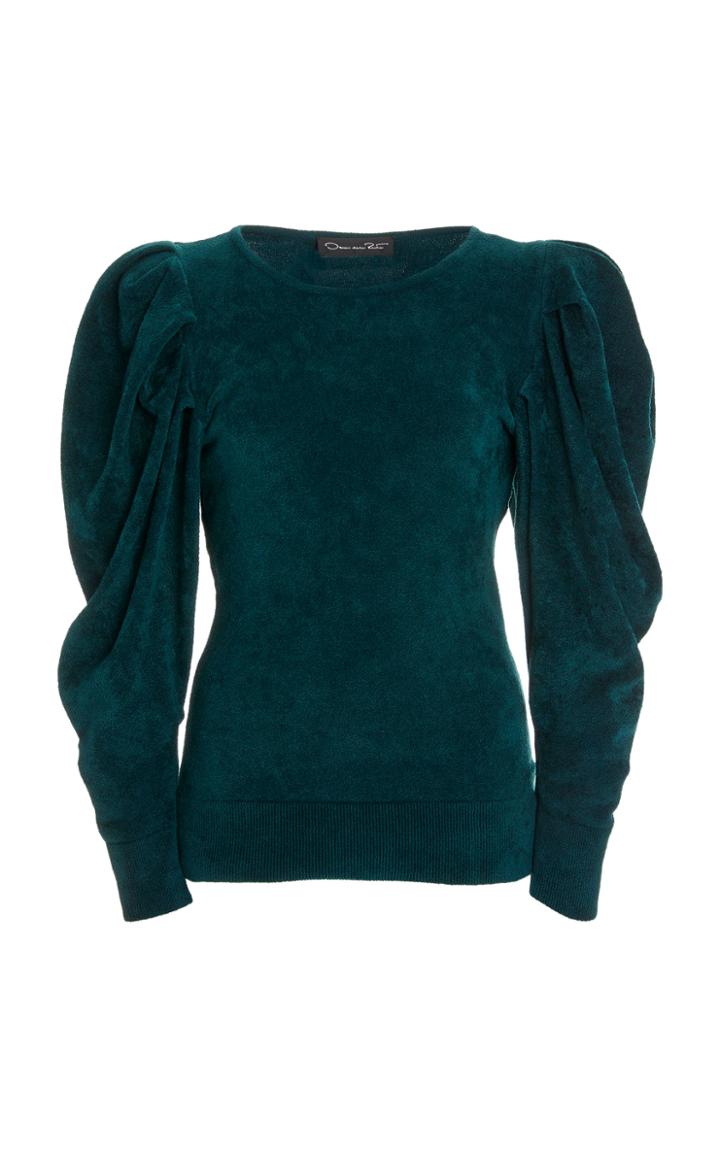 Moda Operandi Oscar De La Renta Puffed-sleeve Velvet Top