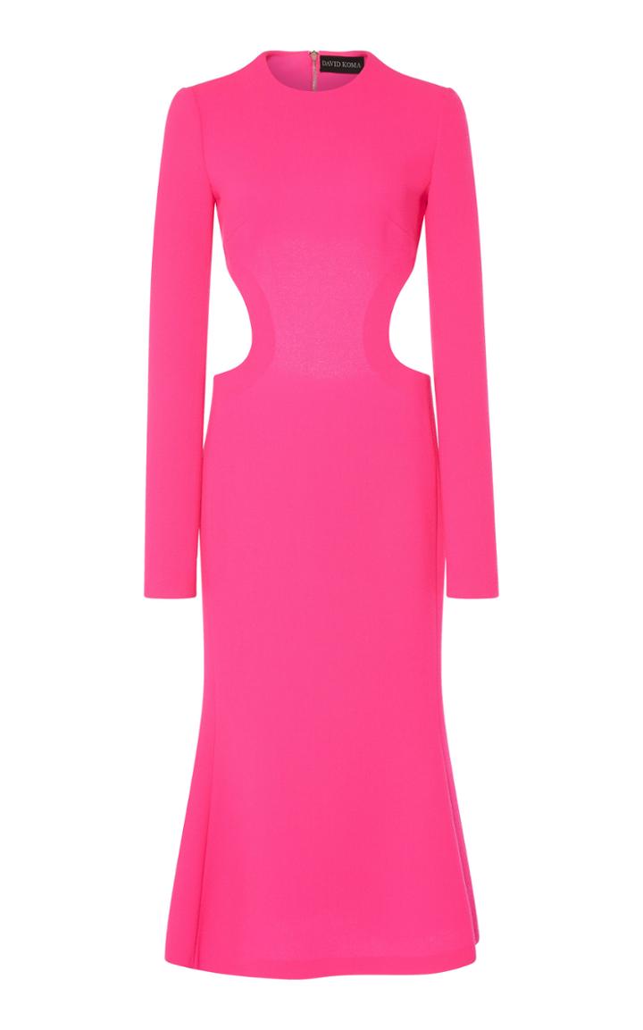 David Koma Open Back Long Sleeve Dress