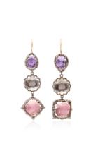 Larkspur & Hawk Sadie 3-drop Gold And Quartz Earrings