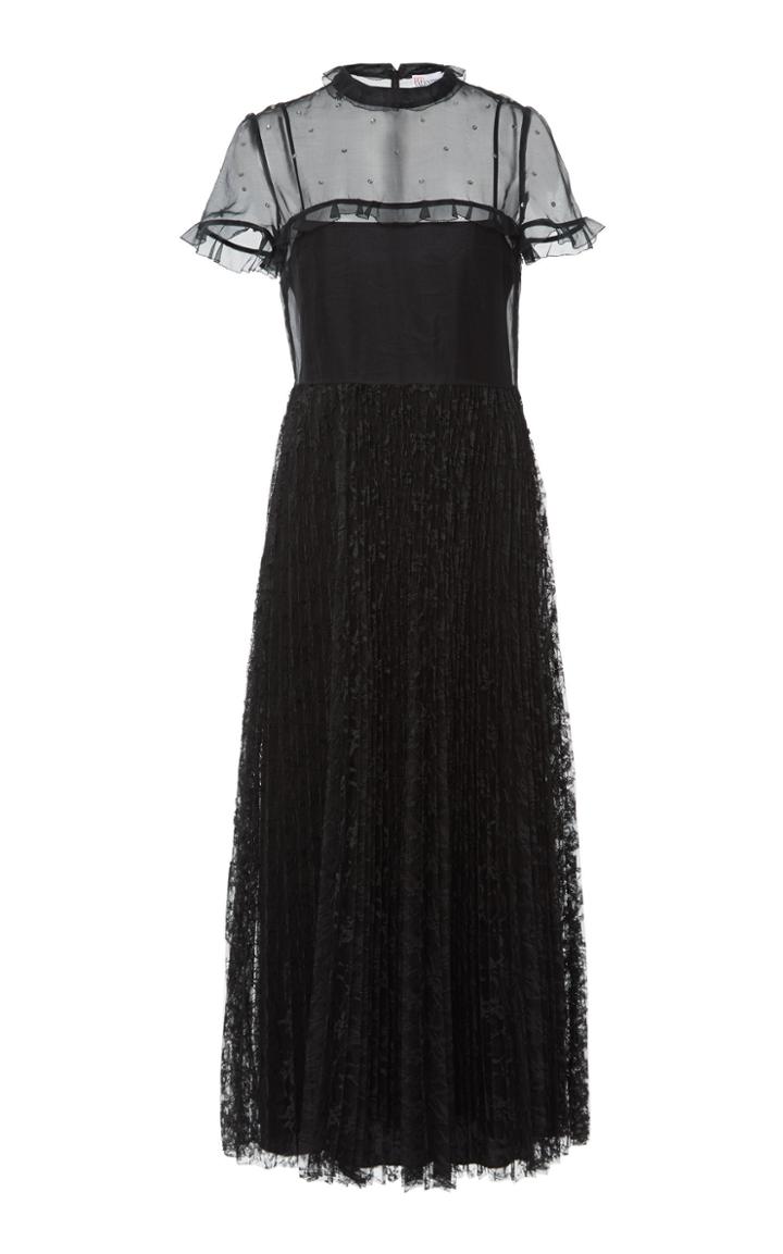 Red Valentino Lace And Rhinestones Dress