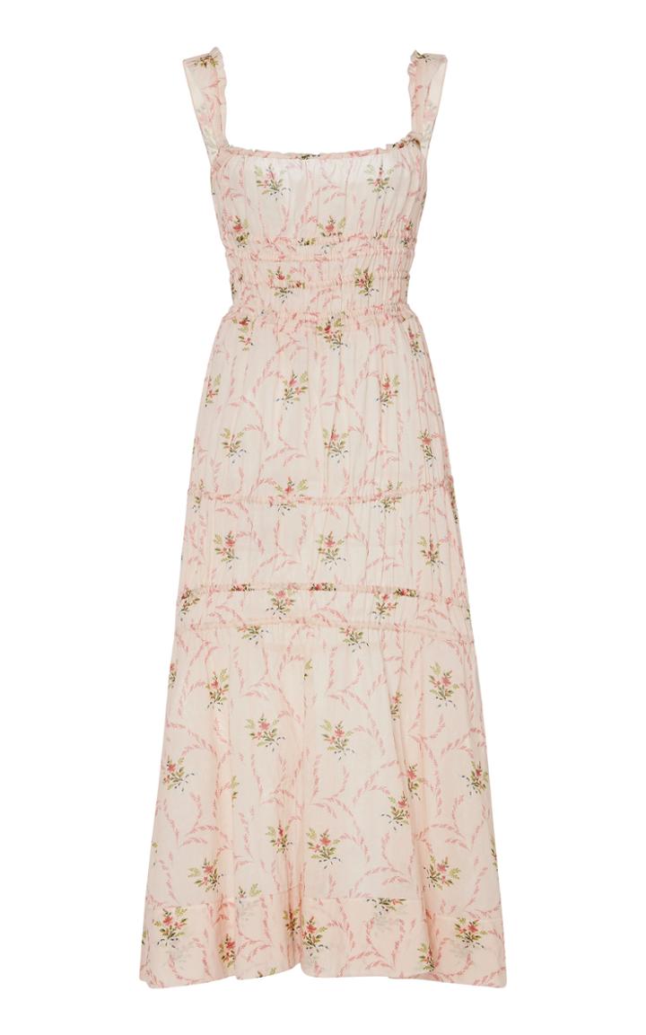Brock Collection Prisca Floral Cotton Midi Dress