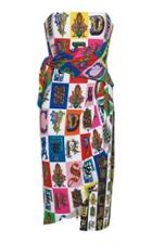 Versace Graphic Print Strapless Dress