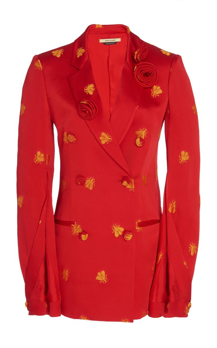 Hellessy Berenson Double-breasted Crepe De Chine Jacket