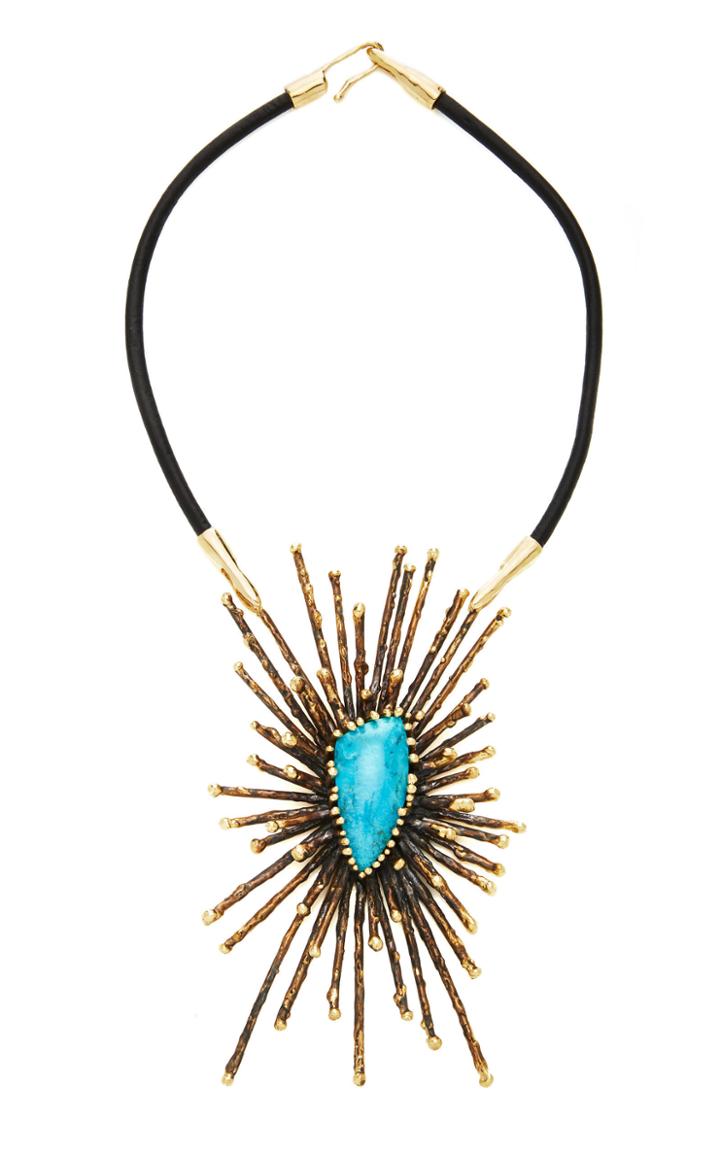 Moda Operandi Lisa Eisner One Of A Kind Kingman Turquoise Louis Necklace