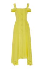 Isa Arfen Positano Cold-shoulder Silk-habotai Midi Dress