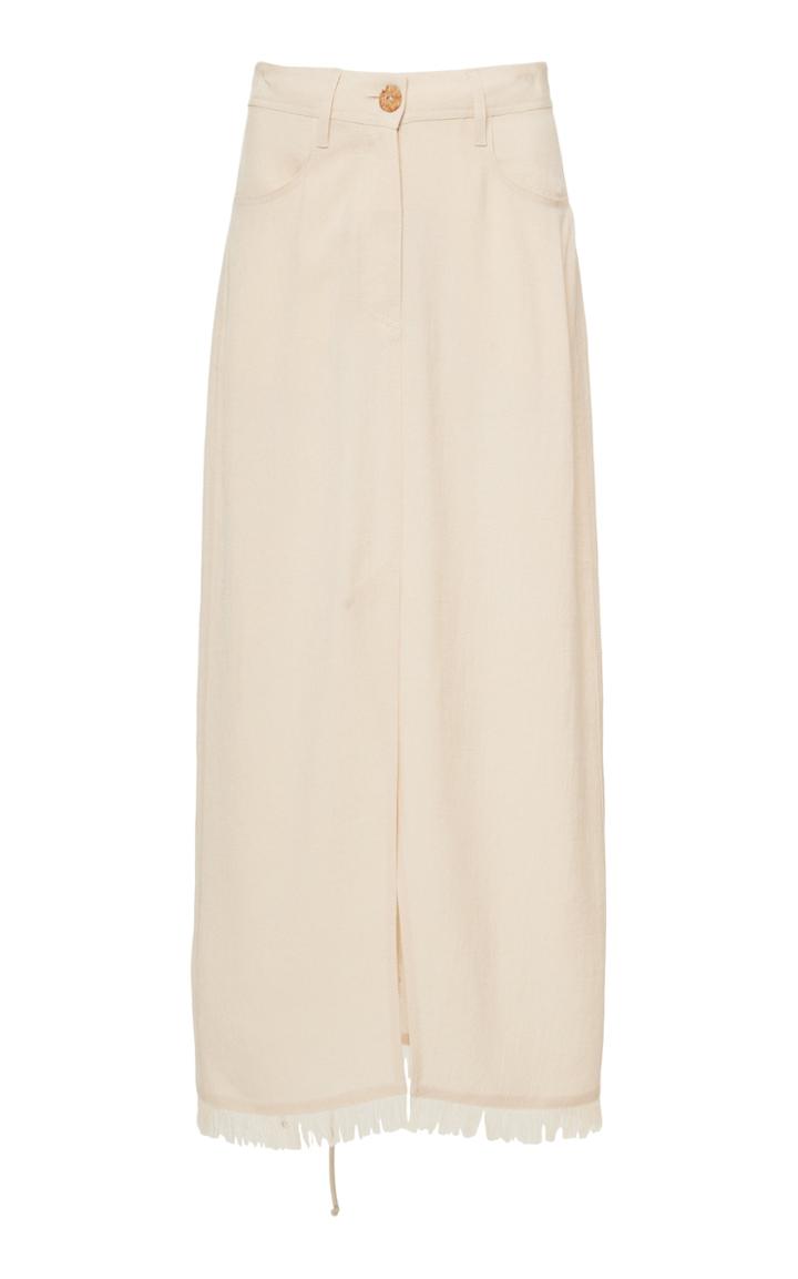 Nanushka Theo Frayed Twill Wide-leg Pants
