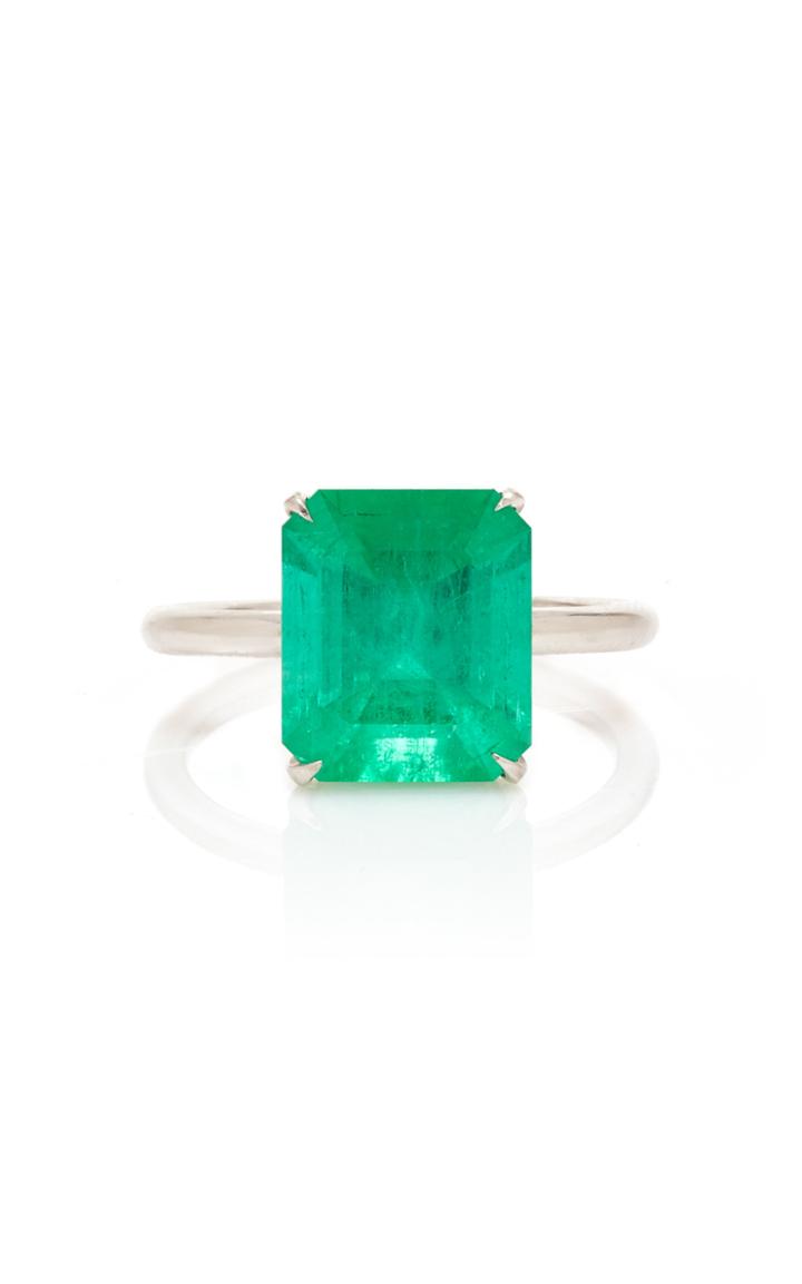 Maria Jose Jewelry 18k White Gold And Emerald Ring