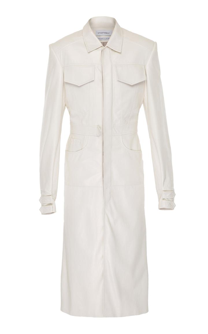 Situationist Leather Trench Coat