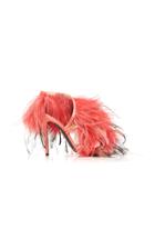 Giambattista Valli Ostrich Feather-embellished Leather Sandals