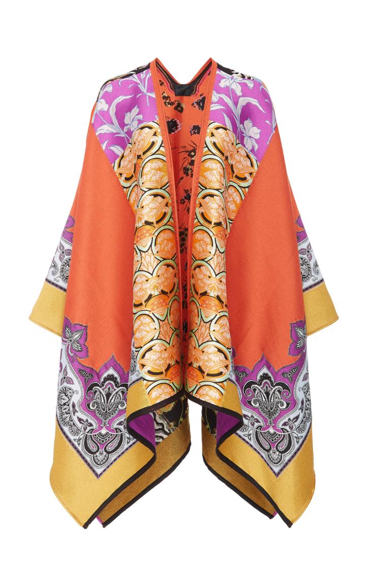 Etro Mantella Wool-blend Jacquard Cape