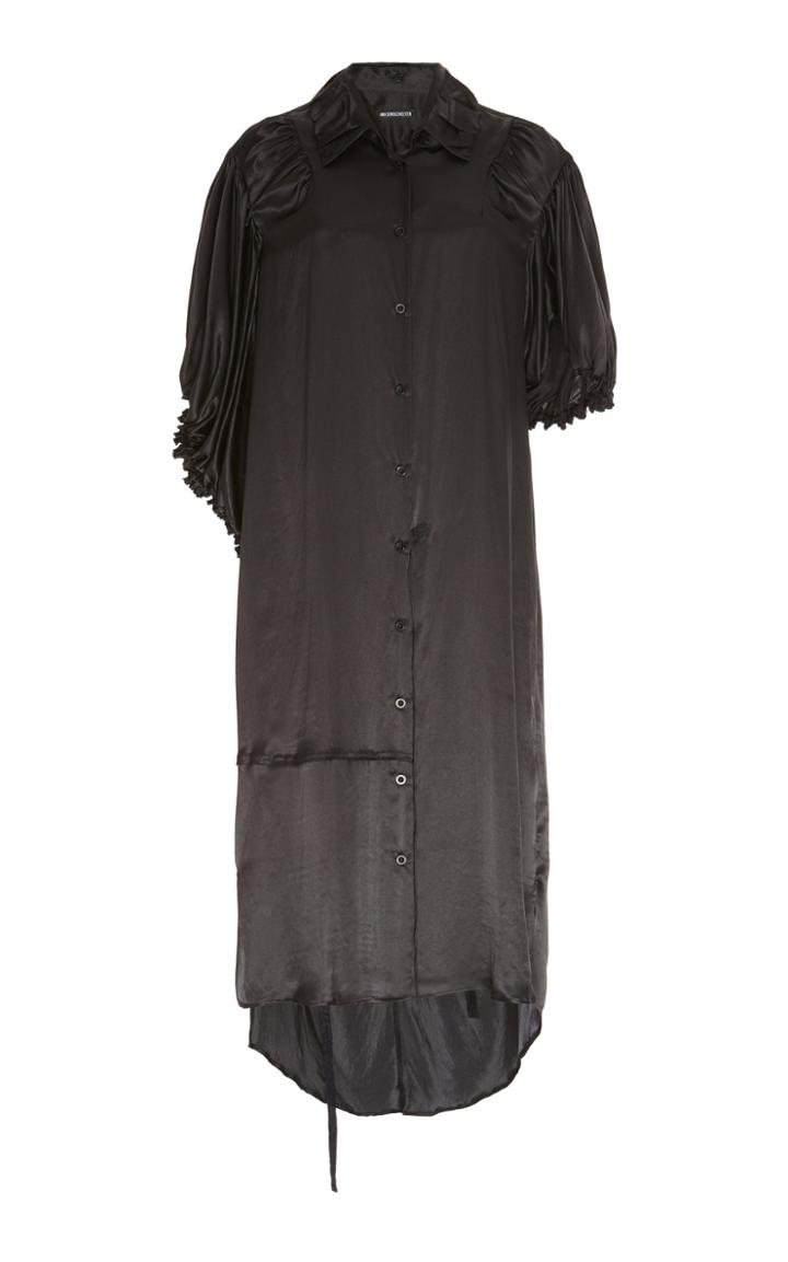 Ann Demeulemeester Draped Satin Shirt Dress