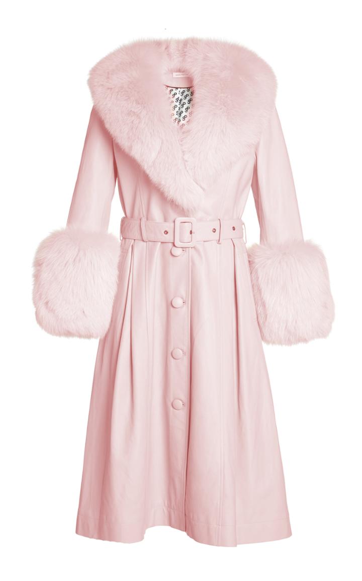 Moda Operandi Saks Potts Foxy Fur-trimmed Belted Leather Coat