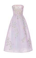 Monique Lhuillier Floral Embroidered Strapless Gown