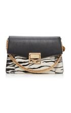 Givenchy Gv3 Small Leather And Zebra-print Calf Hair Shoulder Bag