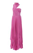 Moda Operandi Burnett New York Pleated Silk Asymmetric Gown Size: 4