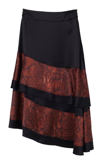 Moda Operandi By Malene Birger Arles Two-tone Satin Skirt
