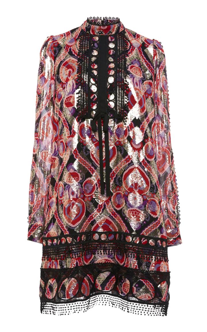 Anna Sui Arabesque Metallic Jacquard Blouse