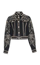 Elie Saab Gabardine Stretch Embellished Jacket