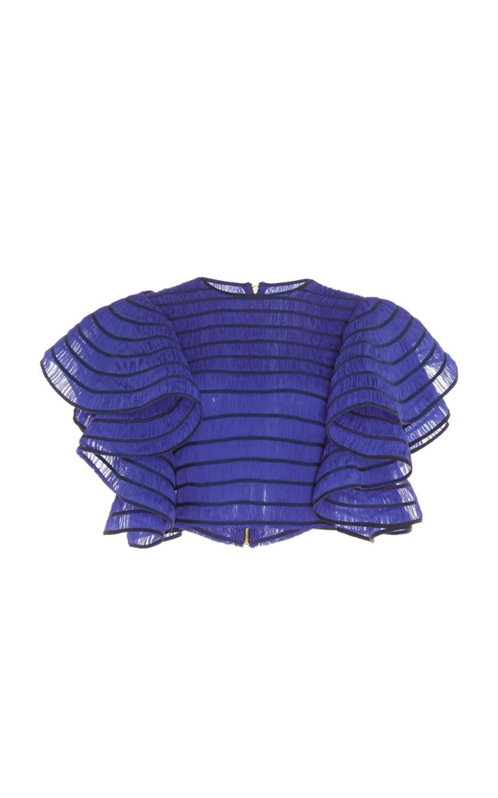 Maison Rabih Kayrouz Striped Silk Muslin Crop Top