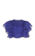 Maison Rabih Kayrouz Striped Silk Muslin Crop Top