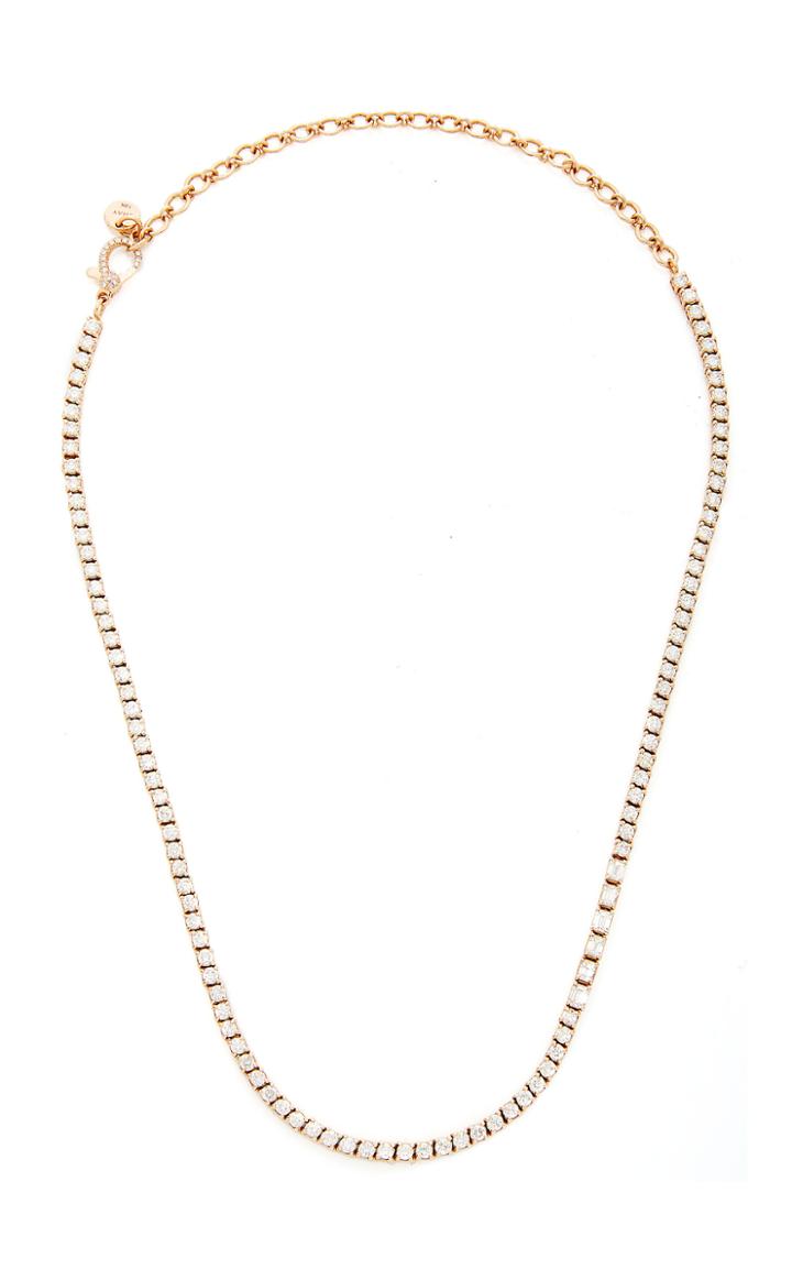 Moda Operandi Shay 18k Rose Gold Diamond Tennis Necklace With Baguette Accent