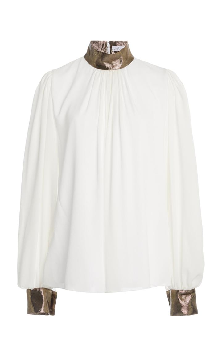 Moda Operandi Andrew Gn Balloon-sleeve Silk Blouse