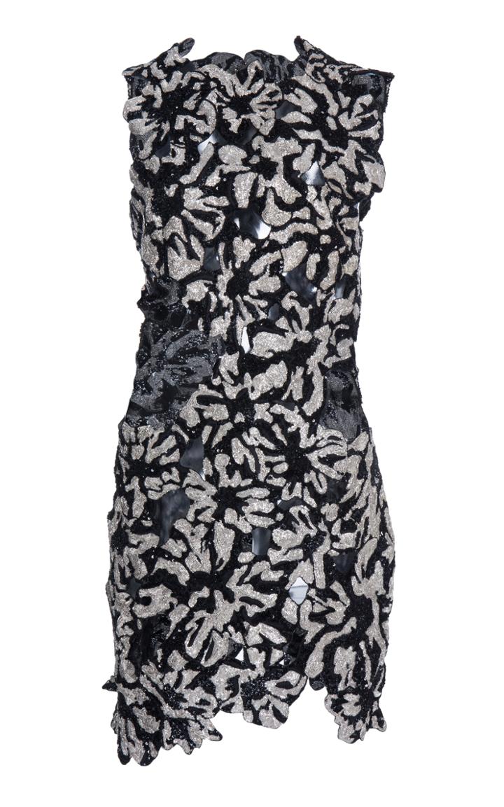 Proenza Schouler Pieced Flower Embroidery Mini Dress