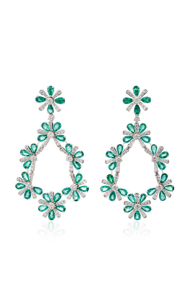 Hueb M'o Exclusive Emerald Pear-shaped Drop Earrings