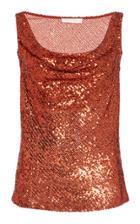 Naeem Khan Cowl Neck Sequined Top