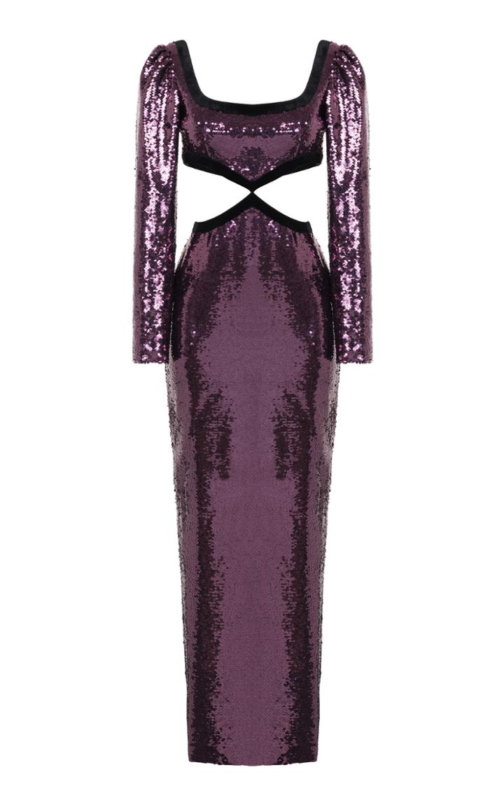 Rasario Purple Cut Out Dress
