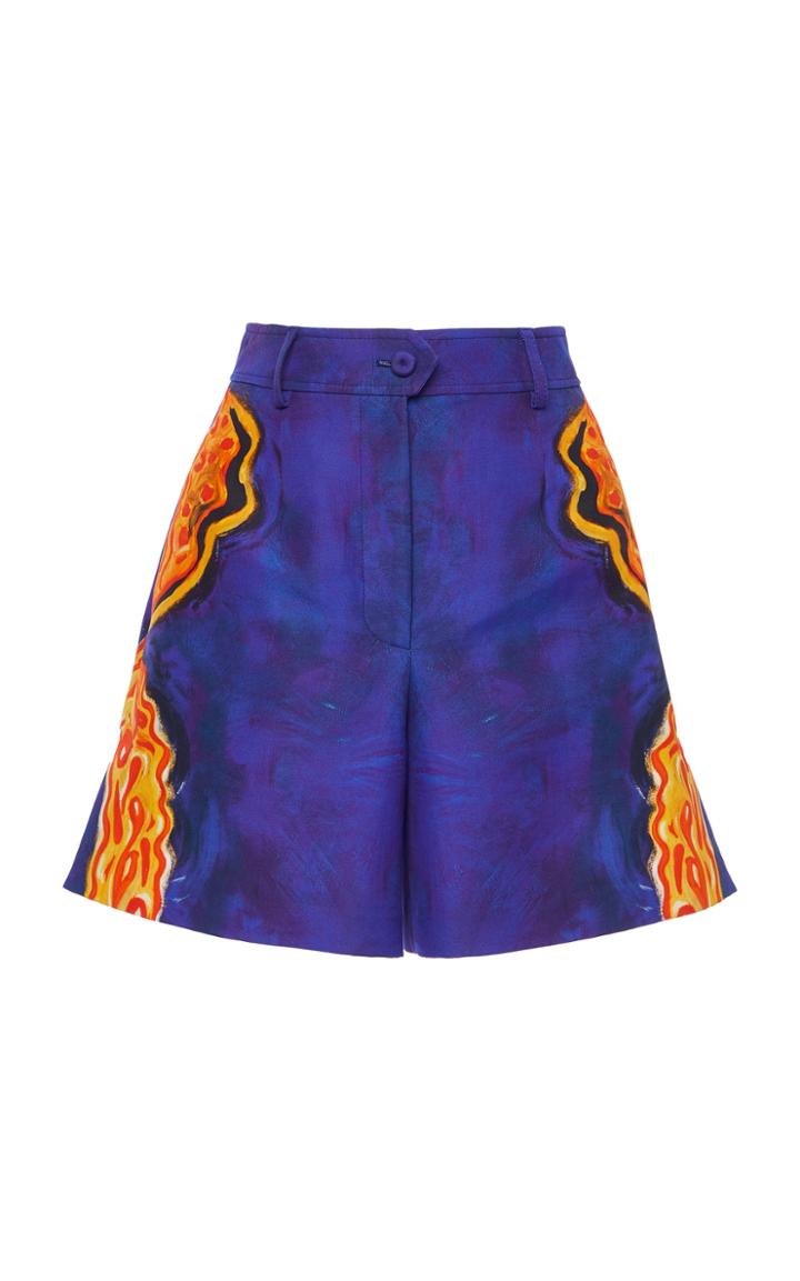 Moda Operandi Moschino Printed Cotton High-rise Shorts Size: 40
