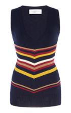 Moda Operandi Victoria Beckham V-neck Jacquard-knit Top Size: S